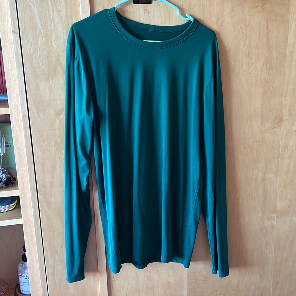 Mens lulu lemon large everyday long sleeve T-shirt green